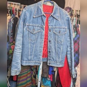 Vintage Denim Dagger Collar Lined Jacket